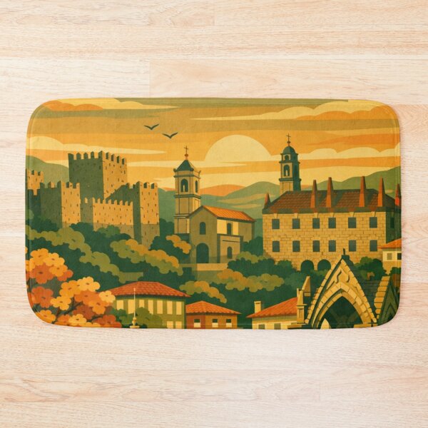 Item preview, Guimarães Portugal Vintage Travel Art | Retro Historic City Scene designed and sold by MatthewHeights.