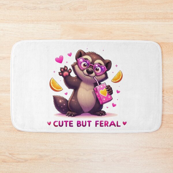 Item preview, Cute But Feral Wolverine Pink Heart Sunglasses Juice Box Kawaii designed and sold by Hinata04.