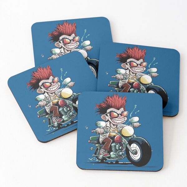 Item preview, Cool Cartoon Drawing Of A Motorcycle Rider With Mohawk  designed and sold by Lovemountain.