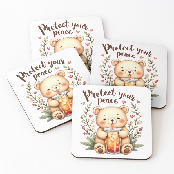 Item preview, Protect Your Peace Bear Sticker designed and sold by Kuky Studio.