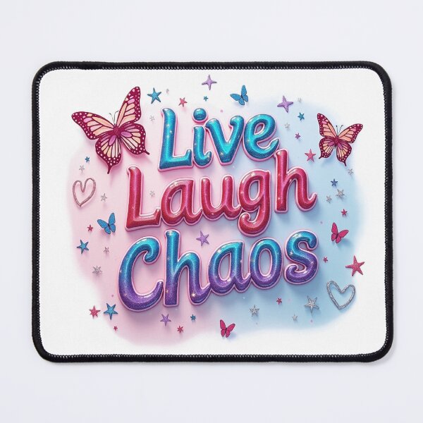 Item preview, Live Laugh Love Chaos Shirt – Ironic Y2K Mall Core Tee, Funny Cringe Aesthetic Top, Gen Z Humor Graphic T-Shirt, Pink Glitter Gothic Vibes designed and sold by Emmachenn / WineDronk Shop.