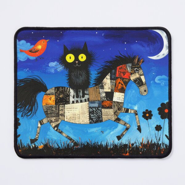 Item preview, Black Cat Riding the Horse designed and sold by BetweenForms.