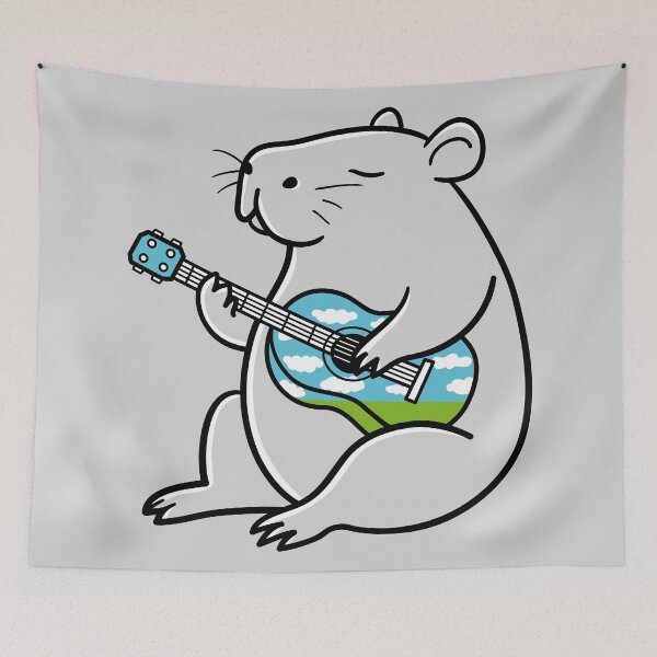 Artikelvorschau, Wasserschwein spielt Gitarre entworfen und verkauft von Wlaurence.