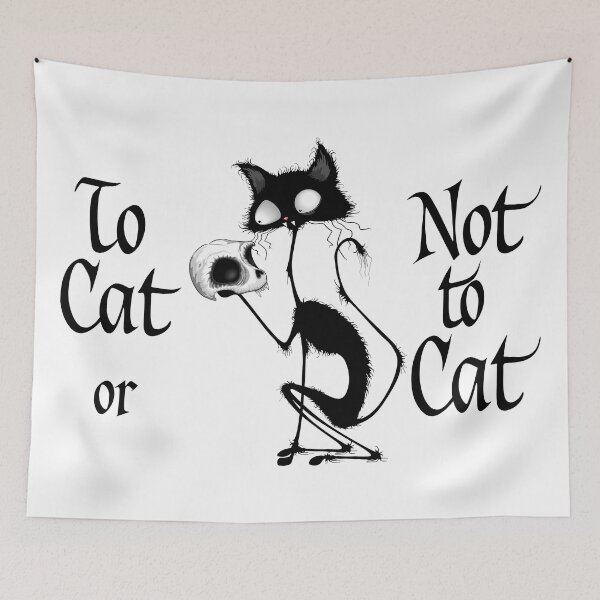Item preview, Black cat holding a skull Hamlet Parody designed and sold by BluedarkArt.