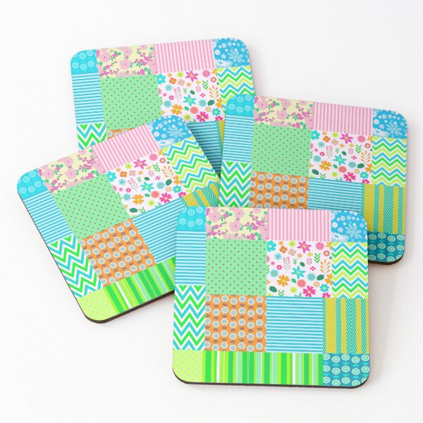 Item preview, Retro 70s Patchwork Quilt Pattern designed and sold by Lovemountain.