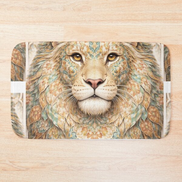Item preview, Majestic Floral Lion Portrait Watercolor Fantasy Art designed and sold by Hafcishop.