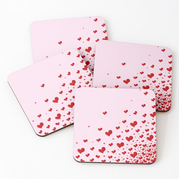 Item preview, Red Hearts Pattern on Light Pink Background designed and sold by Jam Dream.