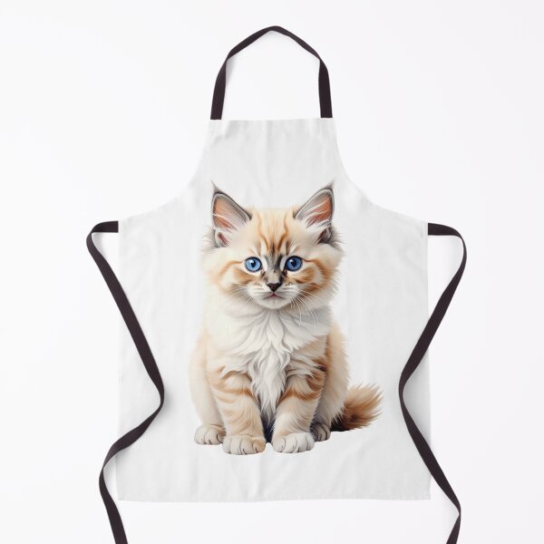 Item preview, Cream Ragdoll Kitten – Realistic Blue Eyed Cat Illustration, Fluffy Cat Portrait, Pet Lover Gift designed and sold by SabraDD.