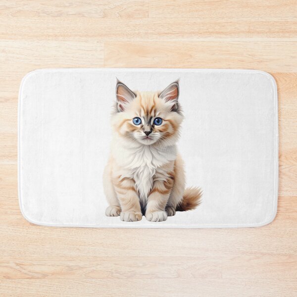 Item preview, Cream Ragdoll Kitten – Realistic Blue Eyed Cat Illustration, Fluffy Cat Portrait, Pet Lover Gift designed and sold by SabraDD.