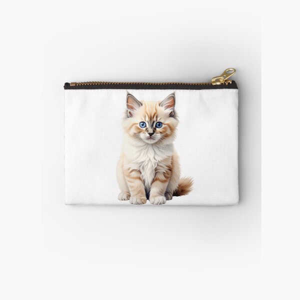 Item preview, Cream Ragdoll Kitten – Realistic Blue Eyed Cat Illustration, Fluffy Cat Portrait, Pet Lover Gift designed and sold by SabraDD.