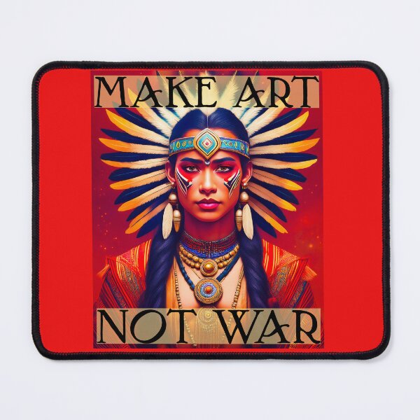 Item preview, Make Art Not War Modern Tribal Potrait Protest Art Poster designed and sold by thelivingrp.