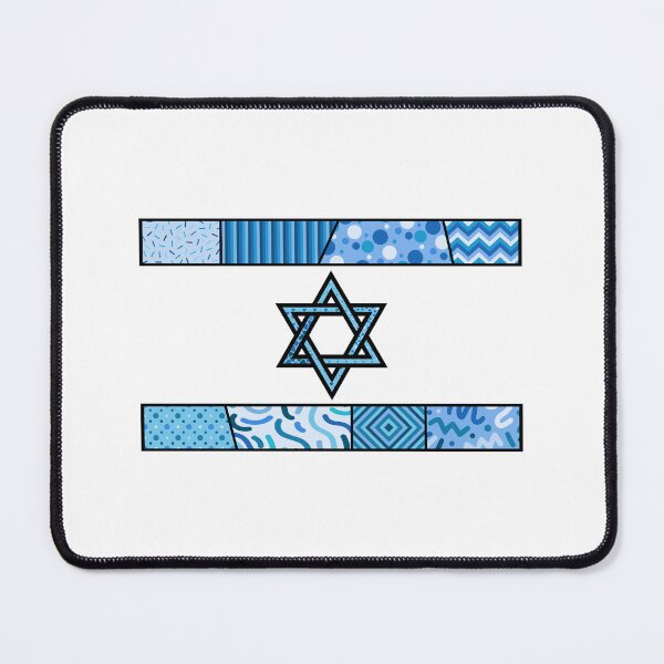 Item preview, Israel Flag Pop Art - Star of David Blue Patterns Illustration designed and sold by Sparkledust Creations.