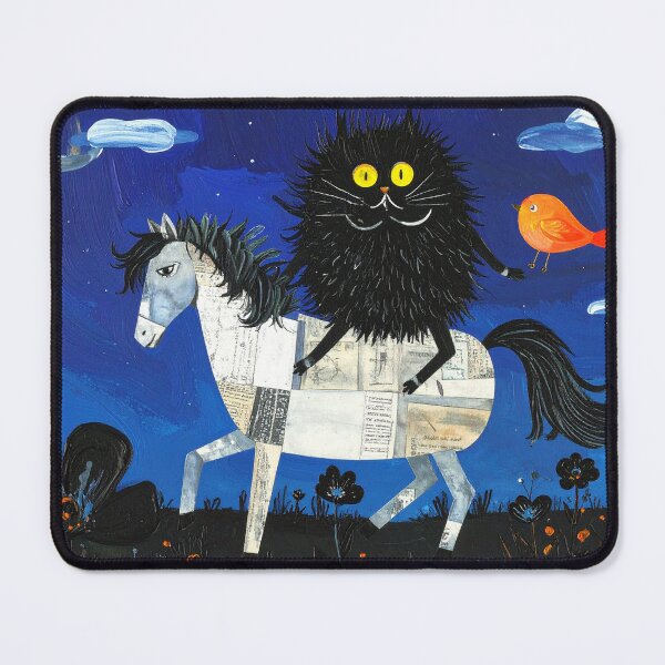 Item preview, Whimsical Dark Cat Night Journey designed and sold by BetweenForms.