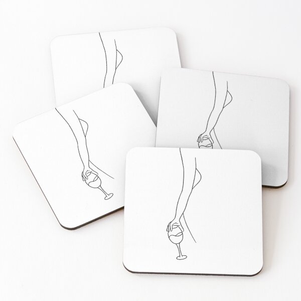 Item preview, Minimalist Woman Holding a Glass of Wine Line Art designed and sold by Ari's Gallery.