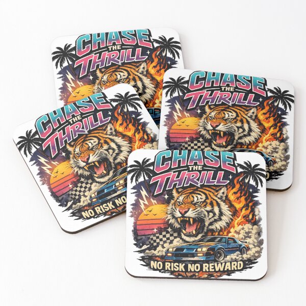 Item preview, Chase The Thrill – Retro Tiger & Muscle Car Graphic designed and sold by VegoStores.