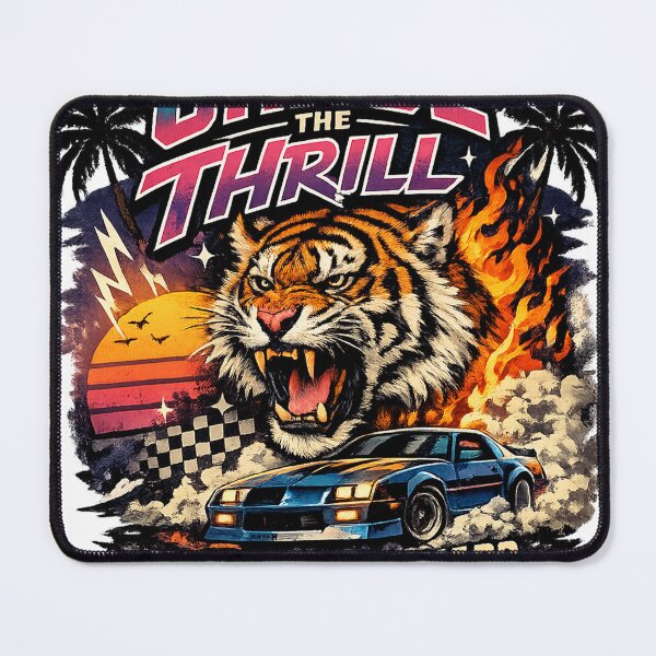 Item preview, Chase The Thrill – Retro Tiger & Muscle Car Graphic designed and sold by VegoStores.