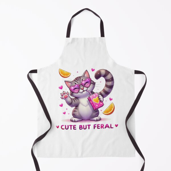 Item preview, Cute But Feral Feral Cat Pink Heart Sunglasses Juice Box Kawaii designed and sold by Hinata04.