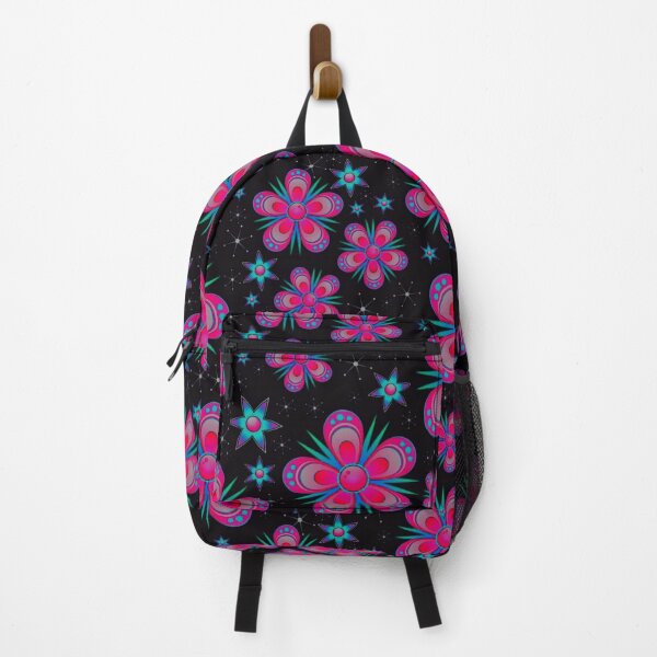Item preview, Retro Colorful Pink And Black Floral Pattern designed and sold by Lovemountain.