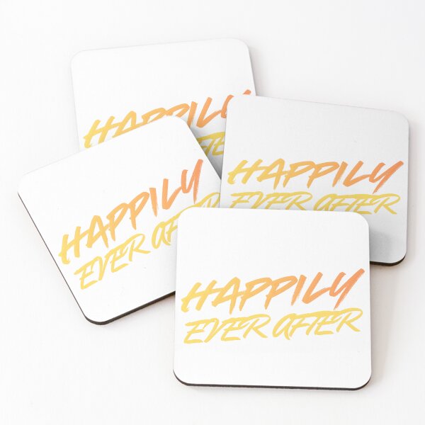 Item preview, Golden Gradient Brush Calligraphy "Happily Ever After" Design designed and sold by VibranPalette.