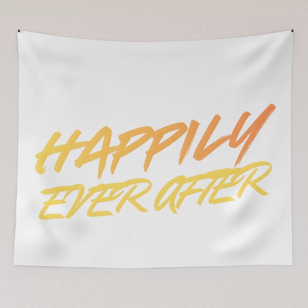 Item preview, Golden Gradient Brush Calligraphy "Happily Ever After" Design designed and sold by VibranPalette.