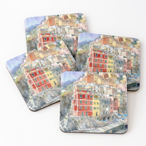 Item preview, Riomaggiore Cinque Terre Italy Watercolor designed and sold by caracatita75.