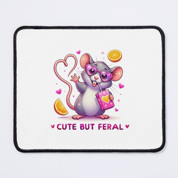 Item preview, Cute But Feral Rat Pink Heart Sunglasses Juice Box Kawaii designed and sold by Hinata04.