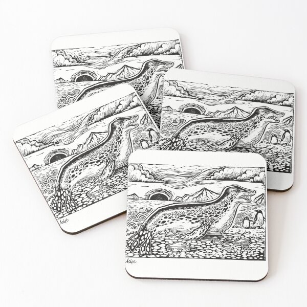 Item preview, leopard seal linocut designed and sold by petselkie.