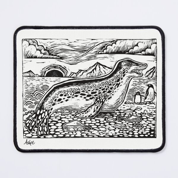 Item preview, leopard seal linocut designed and sold by petselkie.