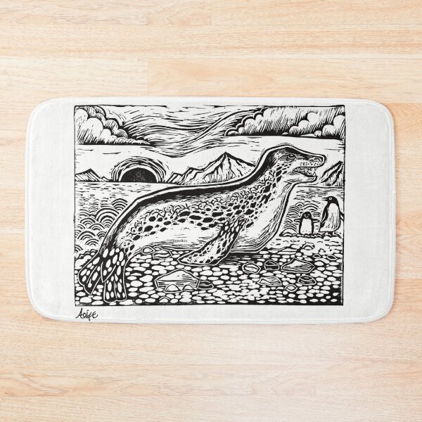 Item preview, leopard seal linocut designed and sold by petselkie.