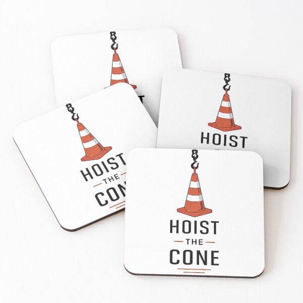 Item preview, Hoist the Cone – Funny Construction Pun Design designed and sold by Gold Turtle  Lina.
