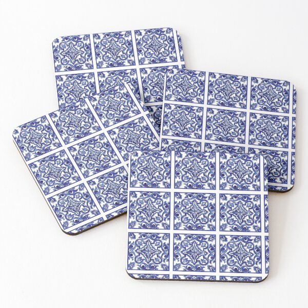 Item preview, Blue Portuguese Tile Pattern – Ornamental Aesthetic Sticker designed and sold by Bagiiart.