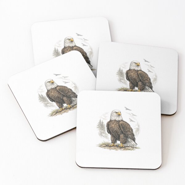 Item preview, Standing Bald Eagle on Ground – Symbol of Strength designed and sold by Joyfulfabric.