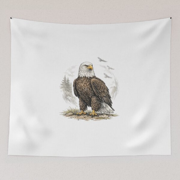 Item preview, Standing Bald Eagle on Ground – Symbol of Strength designed and sold by Joyfulfabric.