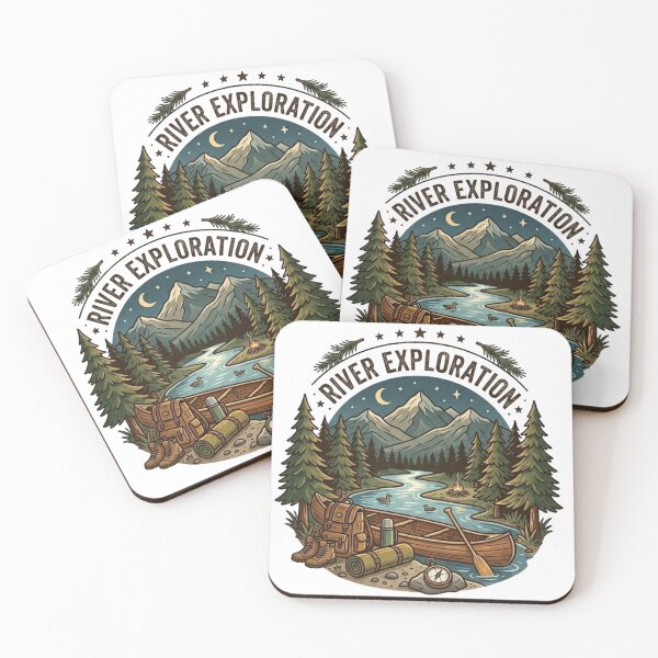 Item preview, Vintage River Exploration Canoe Camping Outdoor Adventure Art designed and sold by EverBranz-stor.