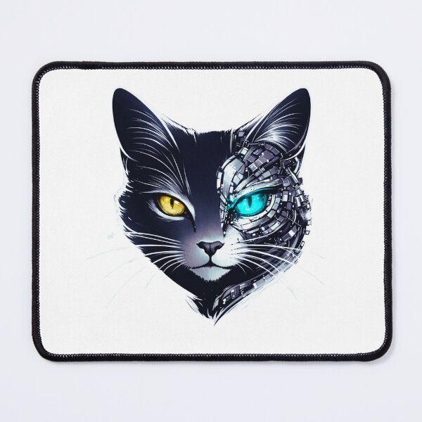 Item preview, Minimal Cyber Cat Face – Futuristic Glitch Neon Design designed and sold by UnglaublichGut.