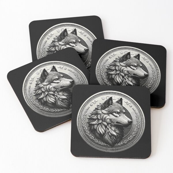Item preview, Majestic Wolf Coin Design – Alpha Spirit Animal Emblem Gift designed and sold by CyfroweMysli.