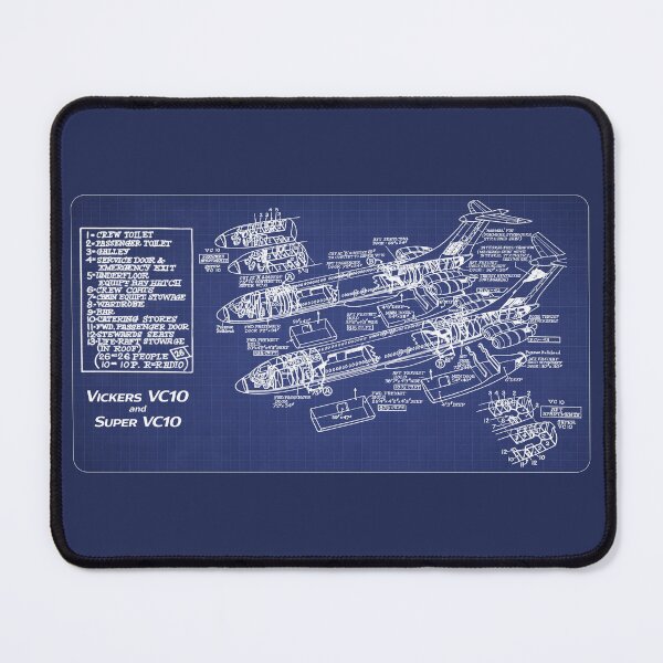 Item preview, Vickers VC10 and Super VC10 Blueprint Cutaway Diagram Infographic designed and sold by MilitaryMart.