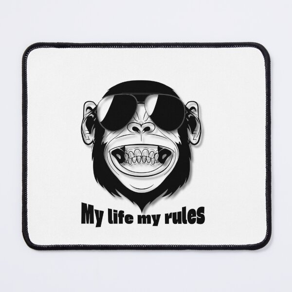 Item preview, Cool Monkey “My Life My Rules” Graphic Tee – Funny Aesthetic Streetwear Design for Bold Personality Lovers designed and sold by Mohtarma Designs.