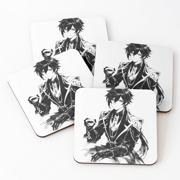 Item preview, zhongli ink brush work painting designed and sold by lilypadblue.