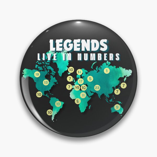 Item preview, Legends Live In Numbers World Map Football Art designed and sold by AXENT Designs.