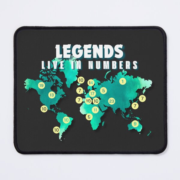 Item preview, Legends Live In Numbers World Map Football Art designed and sold by AXENT Designs.