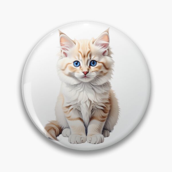 Item preview, Cream Ragdoll Kitten with Blue Eyes – Soft Cute Cat Illustration, Fluffy Ragdoll Cat Art, Cozy Pet Design designed and sold by SabraDD.
