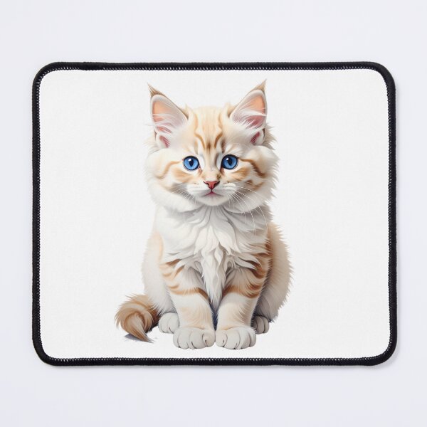 Item preview, Cream Ragdoll Kitten with Blue Eyes – Soft Cute Cat Illustration, Fluffy Ragdoll Cat Art, Cozy Pet Design designed and sold by SabraDD.