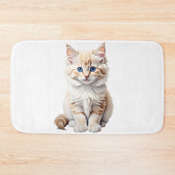 Item preview, Cream Ragdoll Kitten with Blue Eyes – Soft Cute Cat Illustration, Fluffy Ragdoll Cat Art, Cozy Pet Design designed and sold by SabraDD.