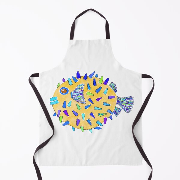 Item preview, Lemon Yellow Pufferfish Watercolor Design designed and sold by AlinaArt&Design.