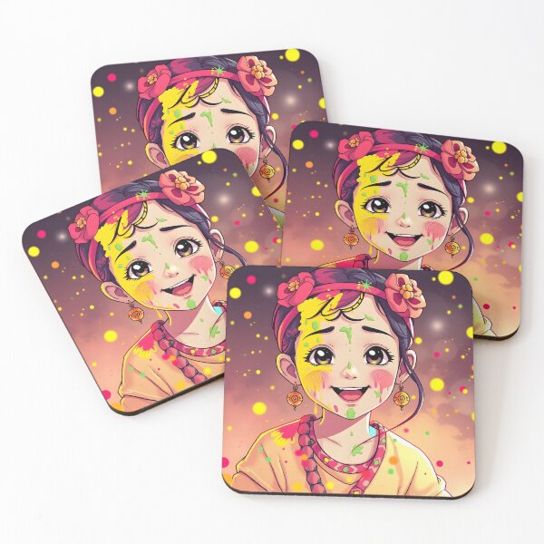 Item preview, Holi Anime Girl Sticker designed and sold by Teewave-Ashish.