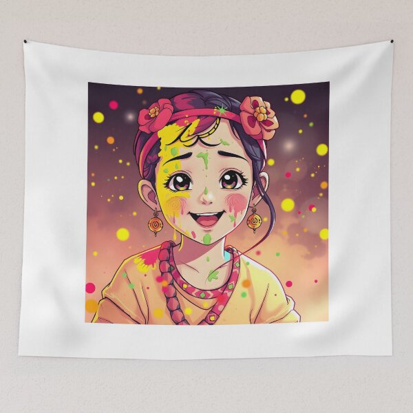 Item preview, Holi Anime Girl Sticker designed and sold by Teewave-Ashish.