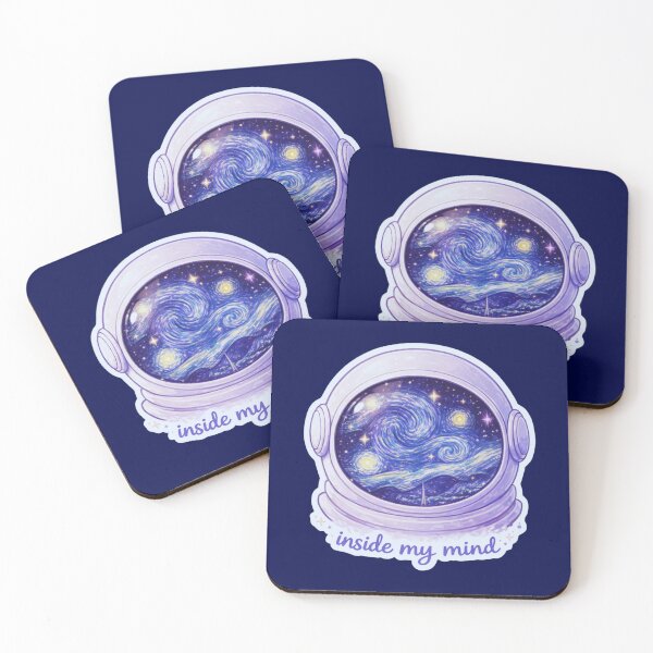Item preview, Inside My Mind – Astronaut Helmet Galaxy Reflection Aesthetic Sticker designed and sold by Nubesss.