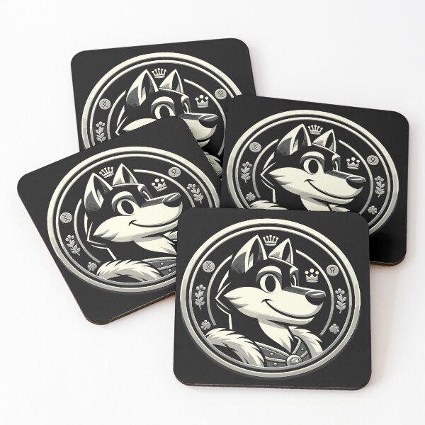 Item preview, Cute Cartoon Wolf Coin Design – Funny Animal Emblem Gift designed and sold by CyfroweMysli.