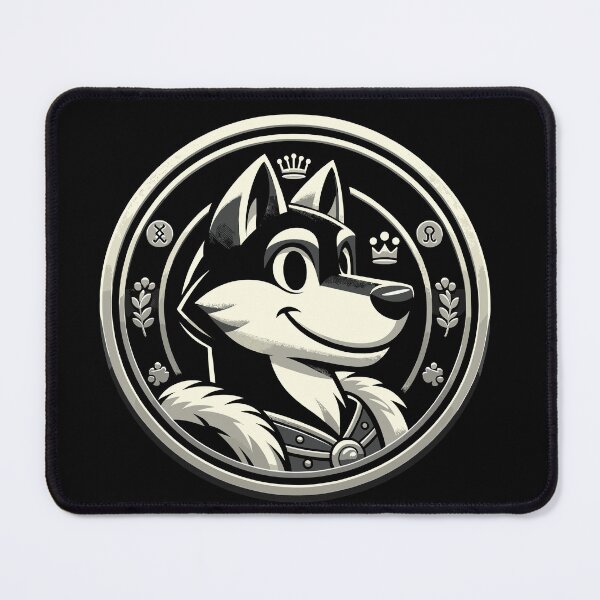 Item preview, Cute Cartoon Wolf Coin Design – Funny Animal Emblem Gift designed and sold by CyfroweMysli.